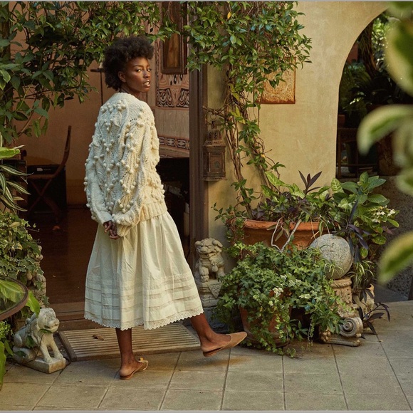 Doen Skye Cardigan alpaca hand knit in cream size M NWT - Picture 2 of 5